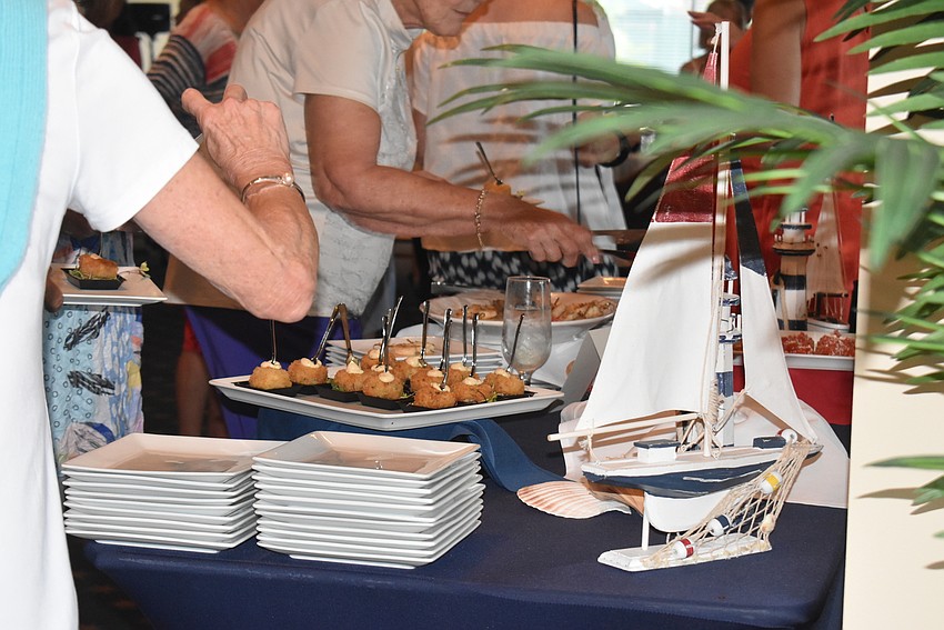 The beach buffet was brought indoors as well.