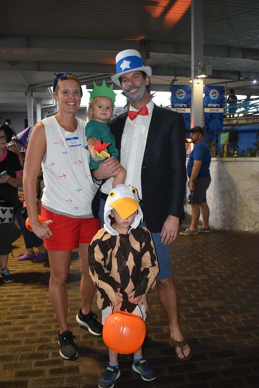 Stephanie, Eve, Emerson and Evan Barniskis came in their patriotic costumes.