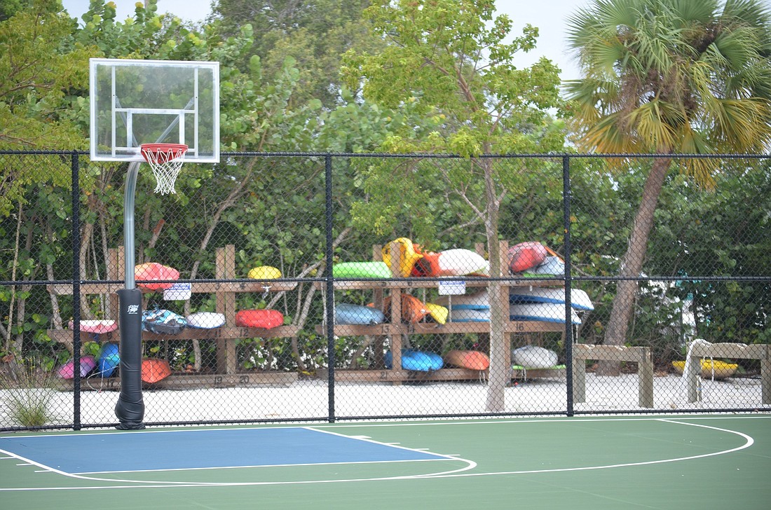 Adding to the north end of the basketball court would allow that area to accommodate two new pickleball courts and a half-court for basketball.