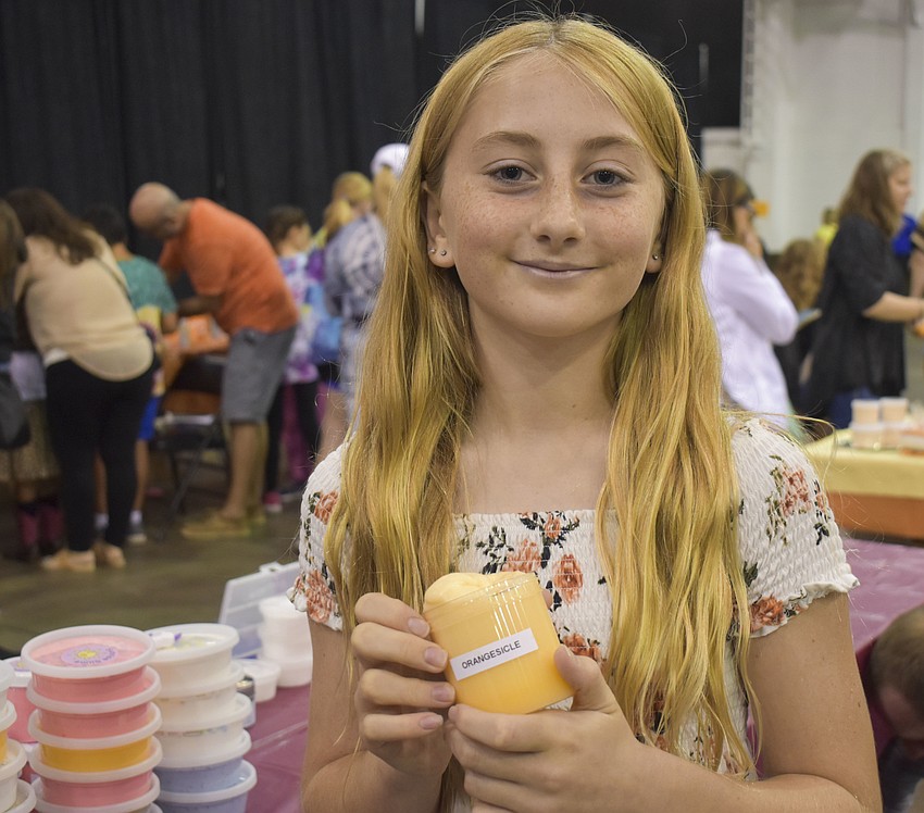 Aaralyn Cullon, 13, is the purveyor of Sunrise Slimes.