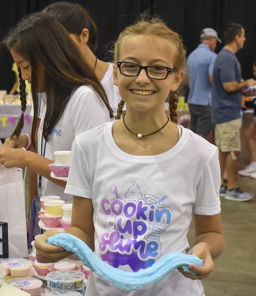 Kylie Kriplean, 14, has been making slime for two years for her shop Cooking Up Slime.