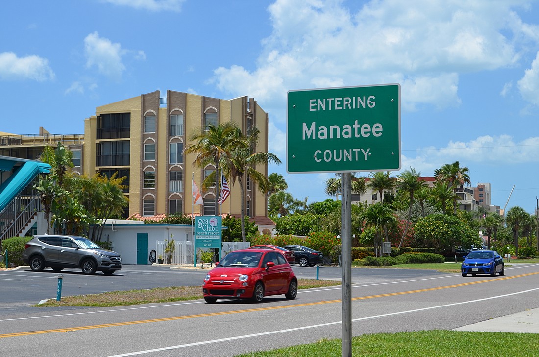 One of the topics likely appear on the survey is a question about the possibility of someday eliminating the county border that splits the town between Manatee and Sarasota counties.