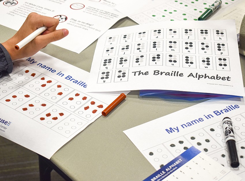 Participants used a braille alphabet code to learn how to read braille.