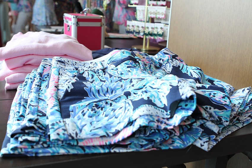 The Lilly Pulitzer pop-up had numerous pieces of clothing for purchase.
