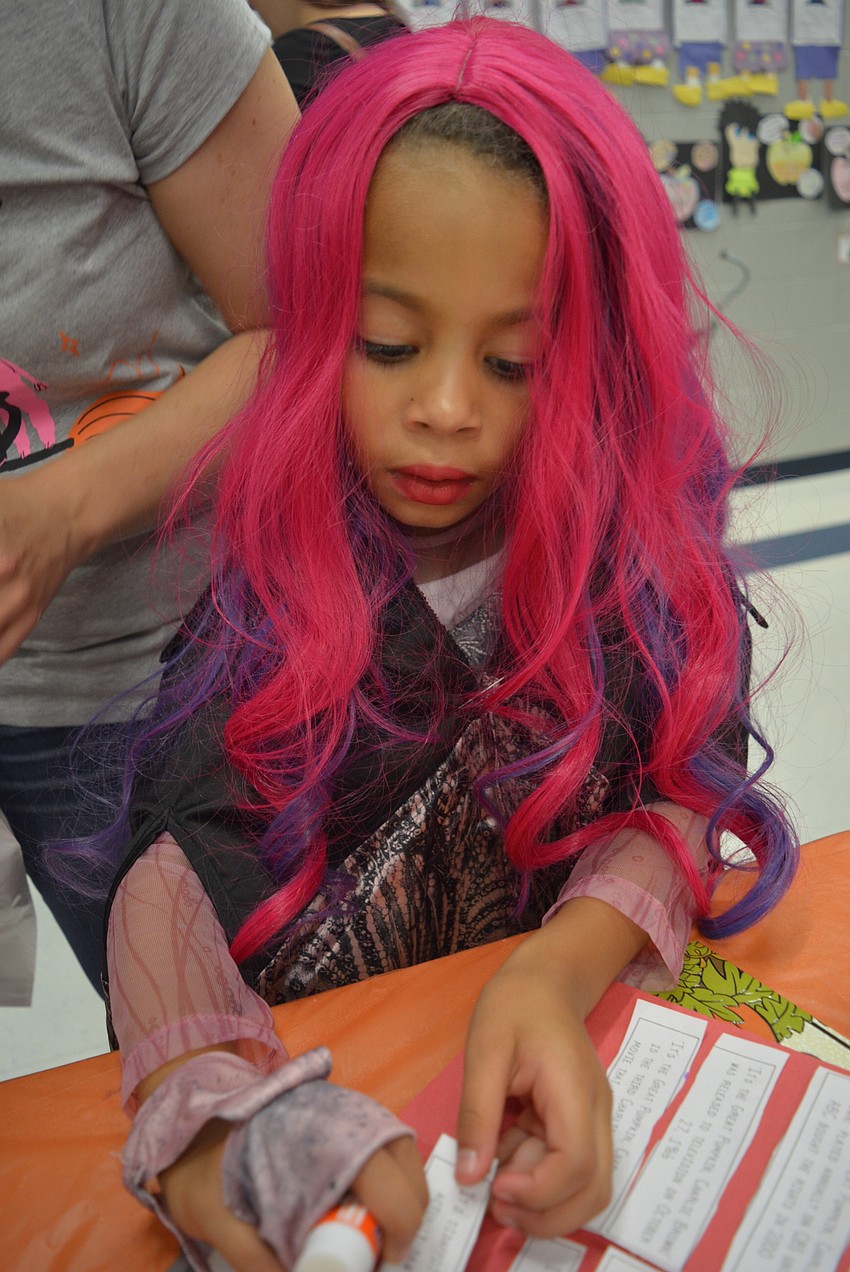 Six-year-old Avery Connell, dressed as Audrey from 