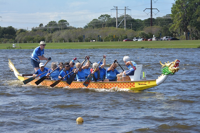 The Charlotte Harbor Dragons 500m premier senior open 10/20 team finished fifth in its qualifying heat (2:41.12).