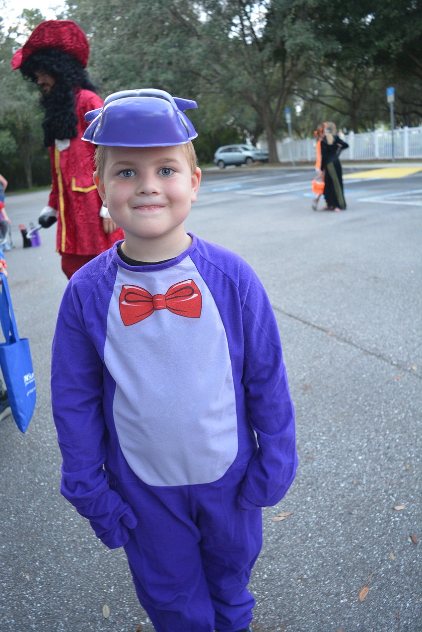 Five-year-old Hayden Hall dressed as Bonnie from 