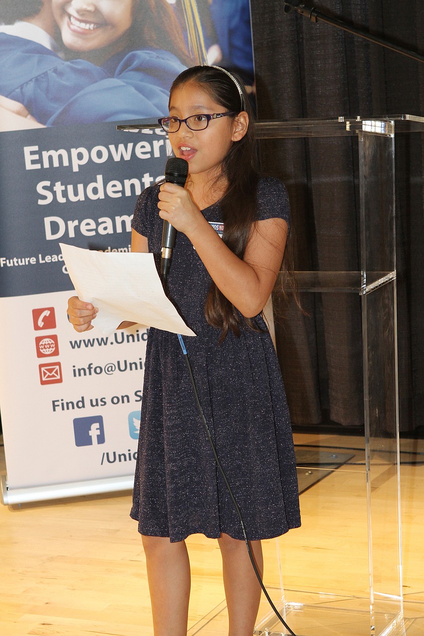 Dulce Centeno spoke to the crowd later in the evening.