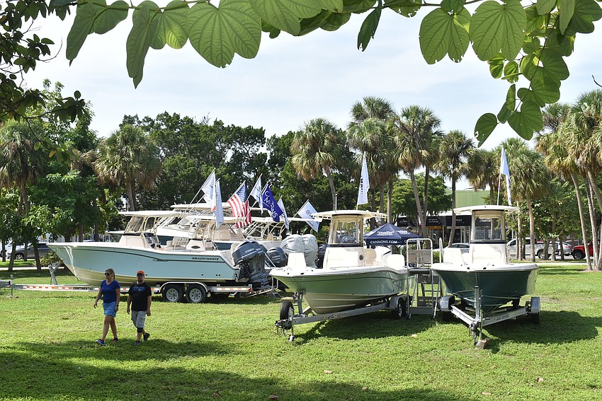 Boats through the trees.