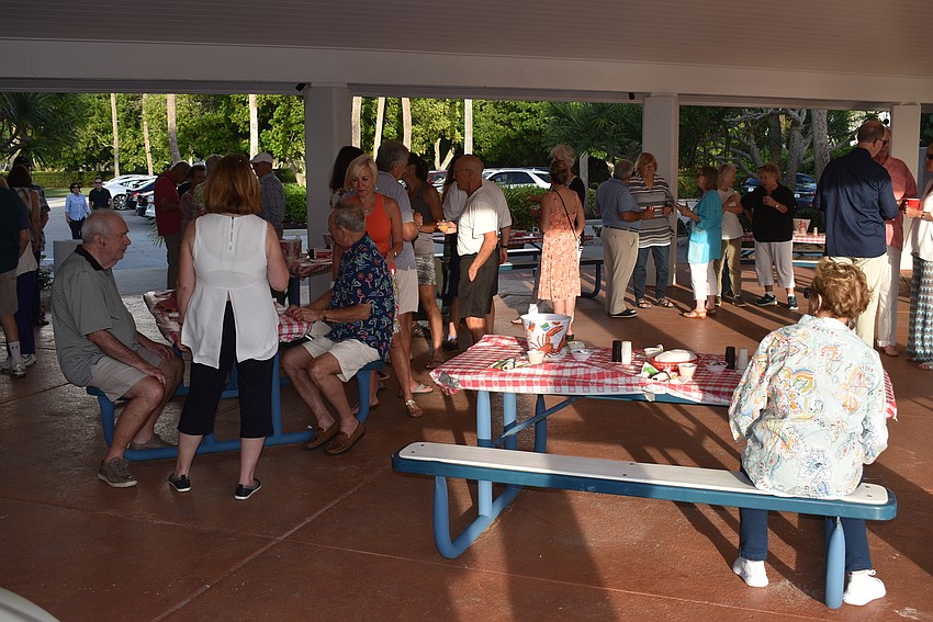 A large gathering turned out for the lobster bake.
