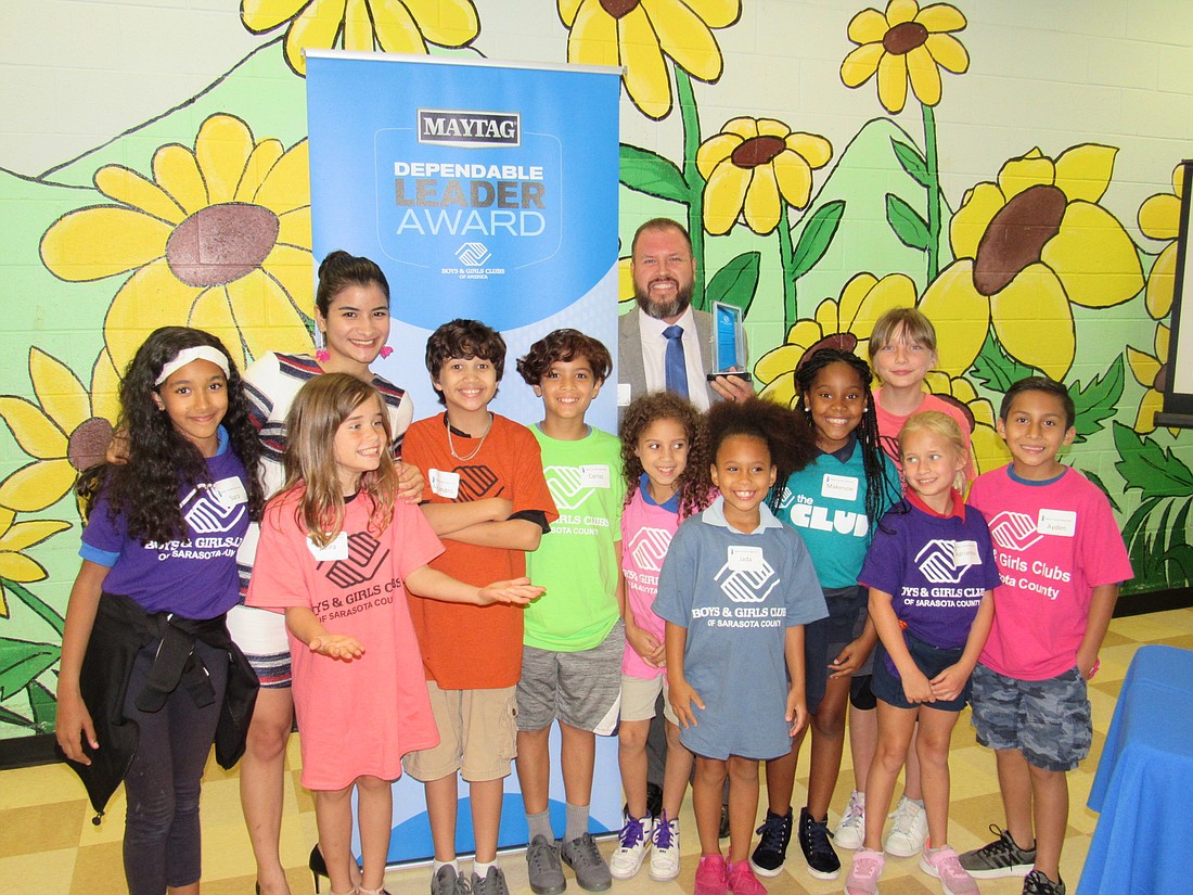 Jim Martin with Boys and Girls Clubs of Sarasota County members.