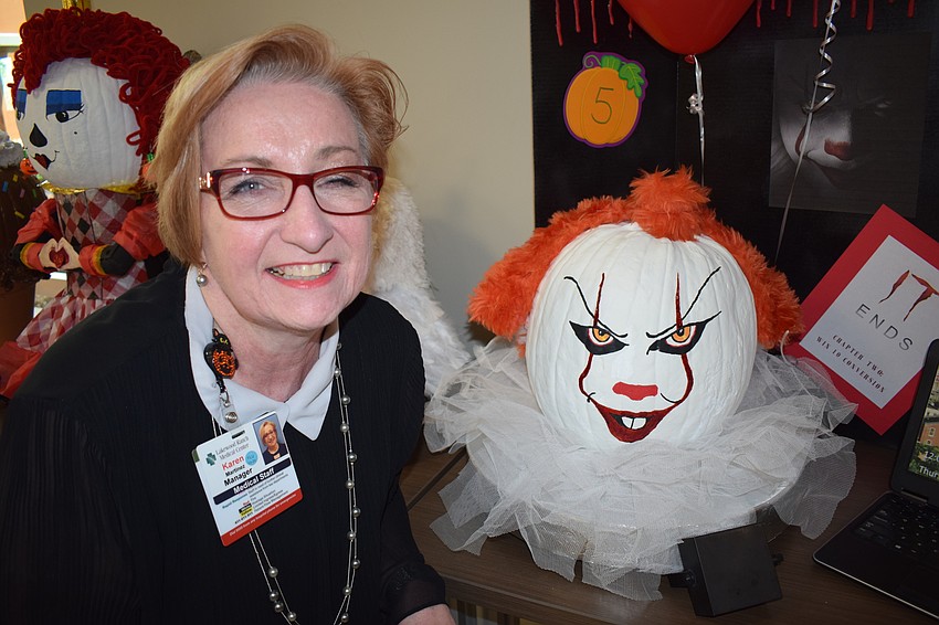 Karen Martinez said the medical staff used the theme of the It Chapter 2 movie thriller to decorate its pumpkin. It won Spookiest Pumpkin.