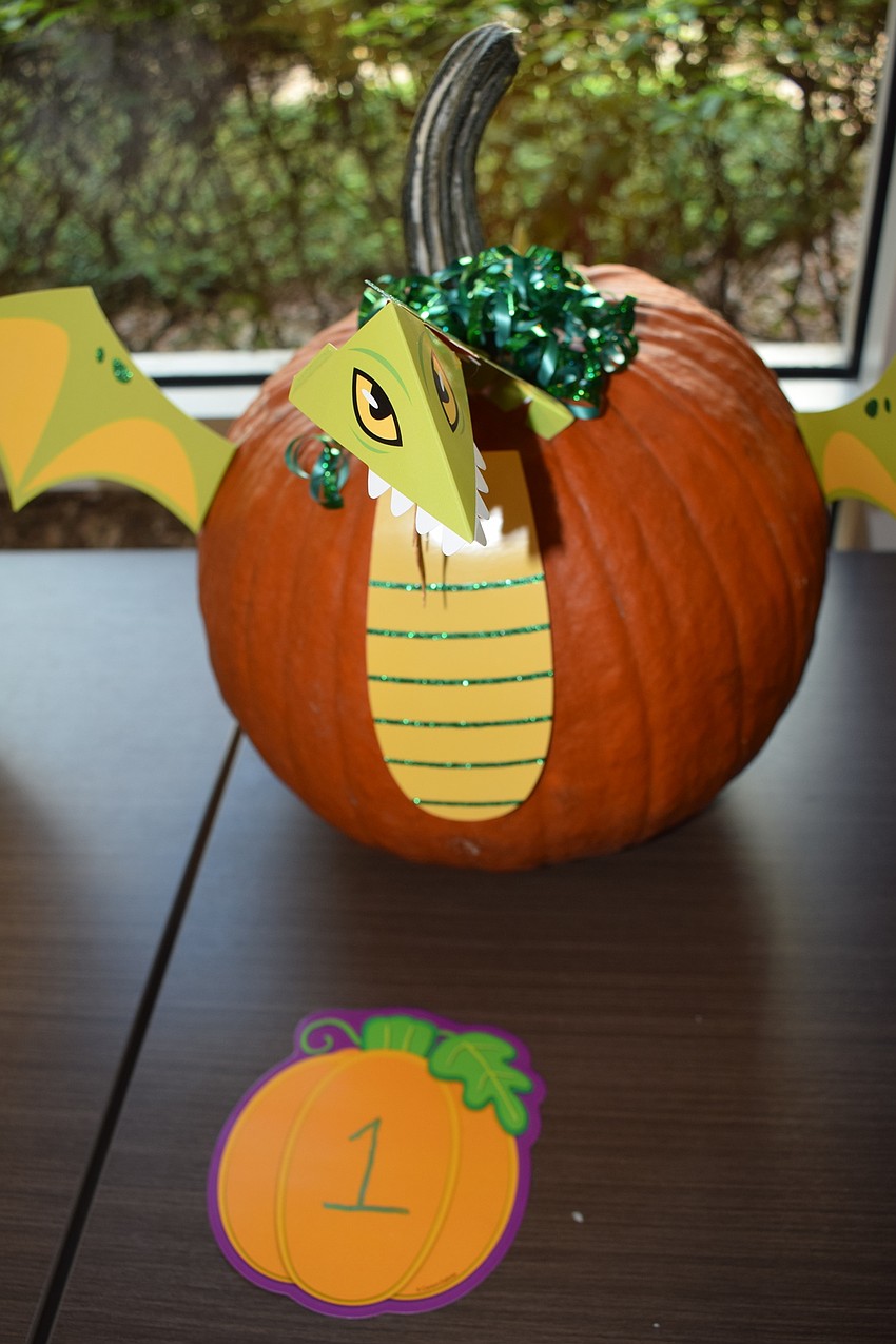 The pumpkins, including this dragon, were not to be punctured in any way for the contest.