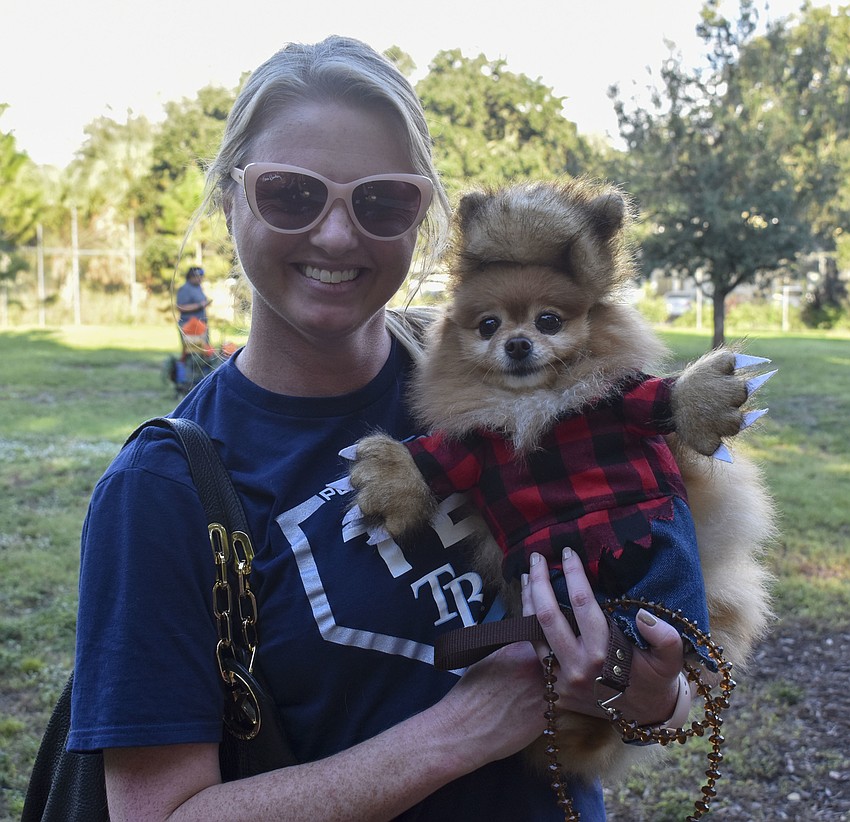 Kim Couts and her dog Andy, 9, who dressed as a werewolf.