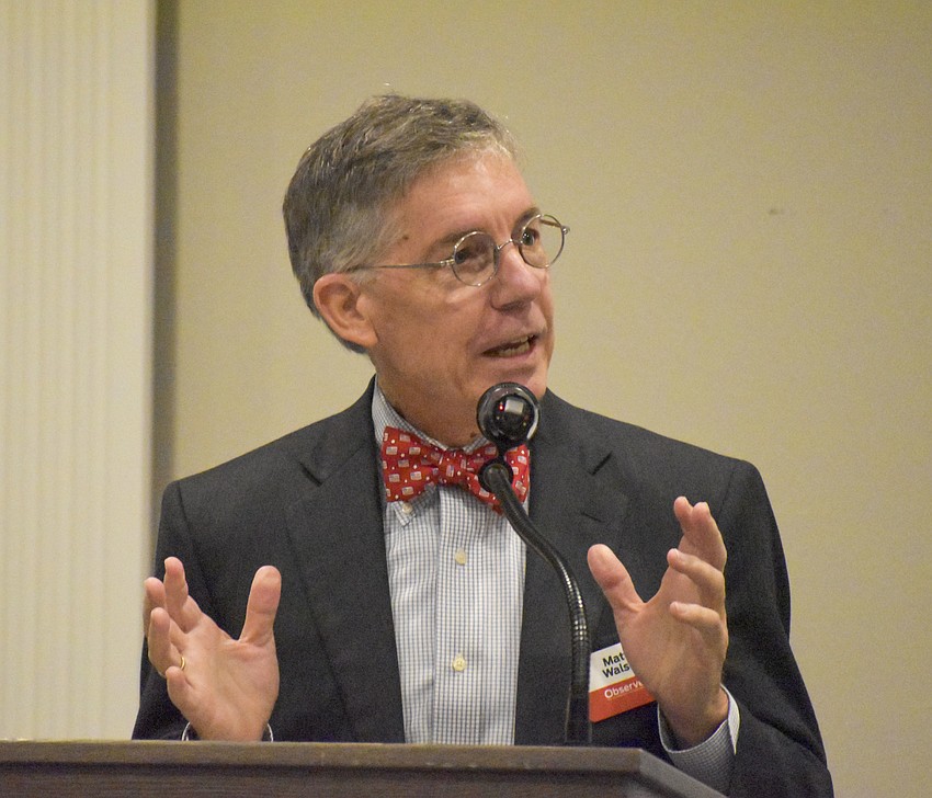 Observer Media Group CEO Matt Walsh introduces Sgt. Major Jocey Henderson.