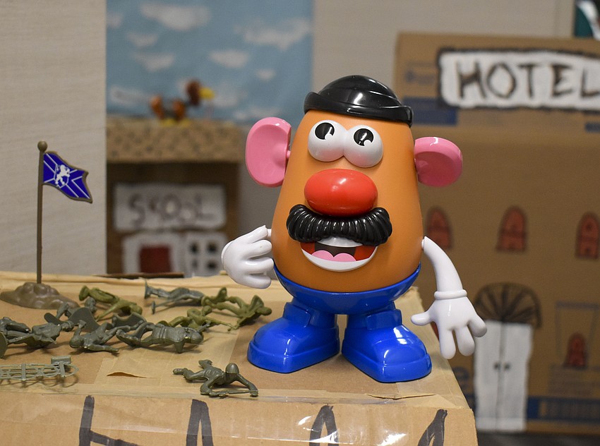 Props like Mr. Potato Head popped up around the tick-or-treat course.