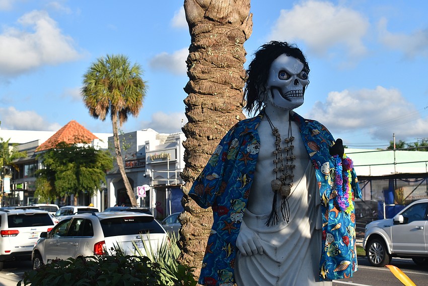 A statue turned spooky on the Circle.