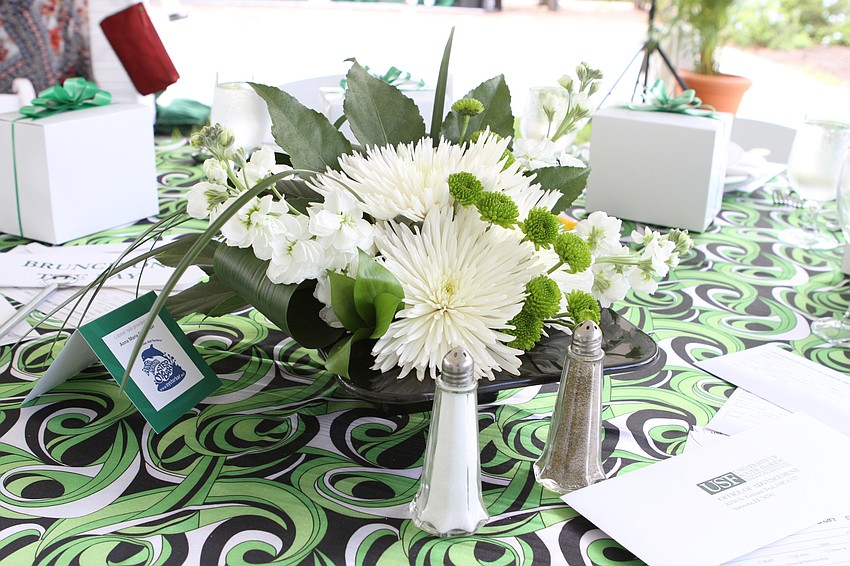 Guests ate beneath the shade.