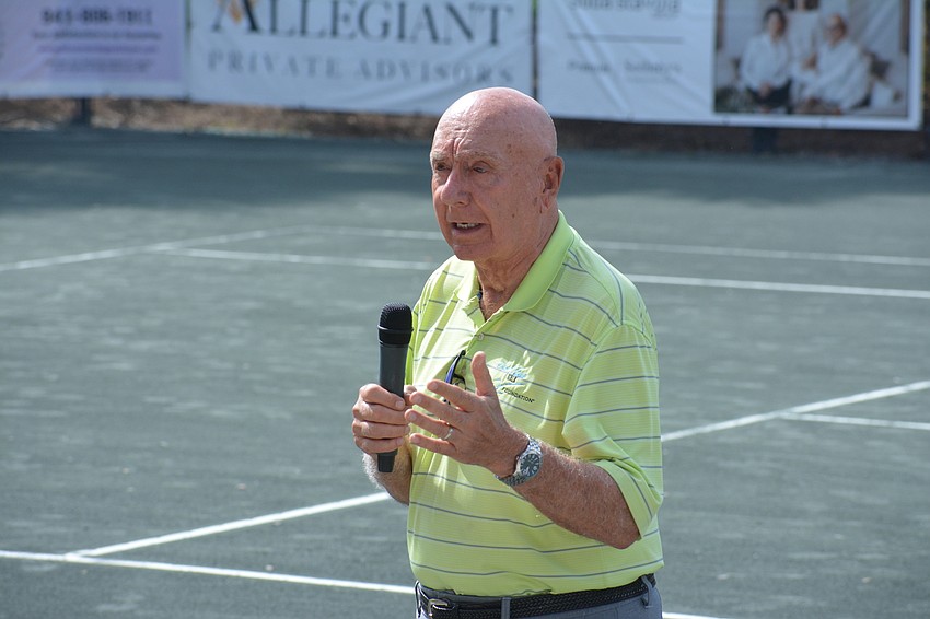 Dick Vitale talked to the tournament crowd about raising money for cancer research. The event was free to attend, but donations to The V Foundation for Cancer Research were welcomed.