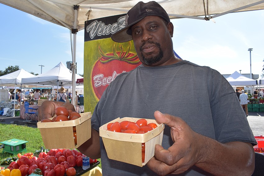 Fred Dula, who owns Come Under The Yum Yum Tree with his family, had plenty of fresh produce for sale.