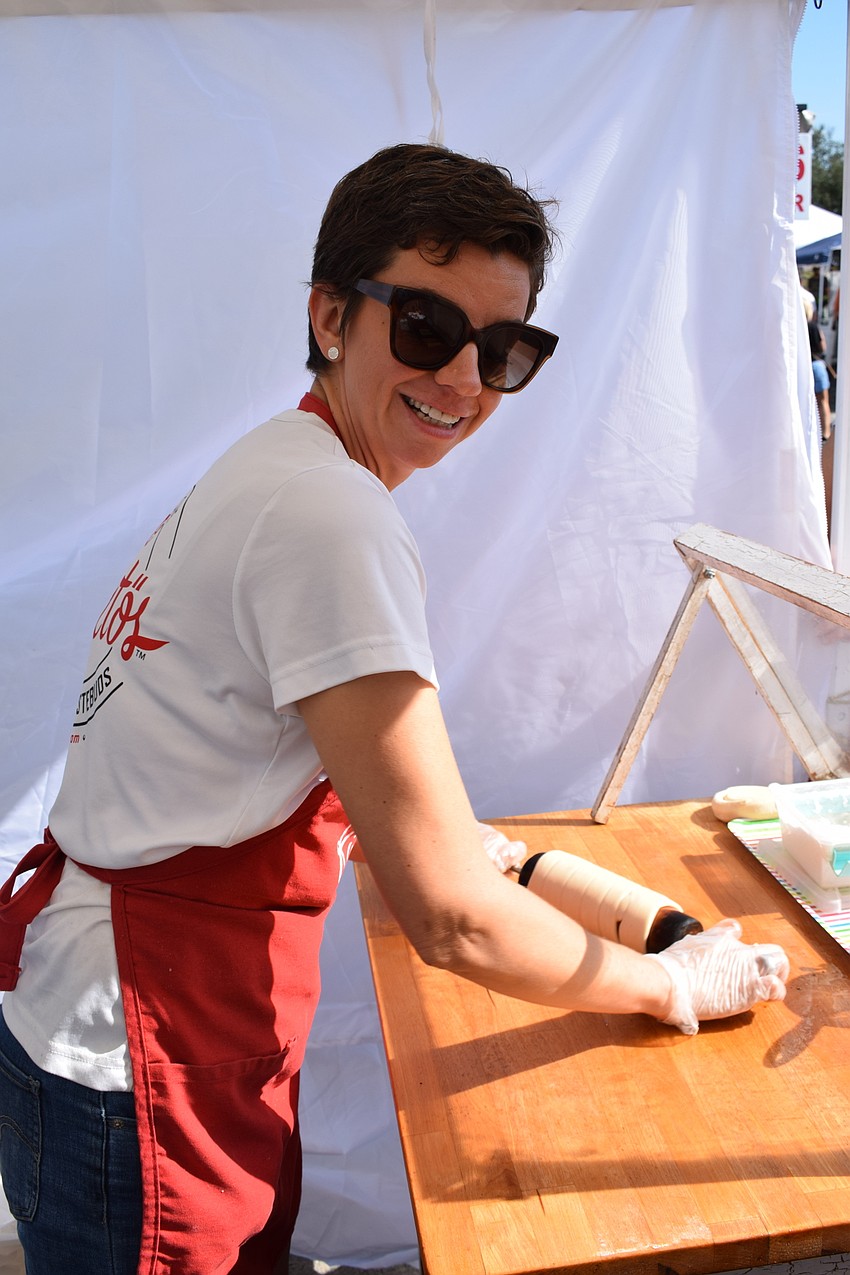 Kurtos owner Aniko Gulyas found that her chimney cake was a hit at the market.