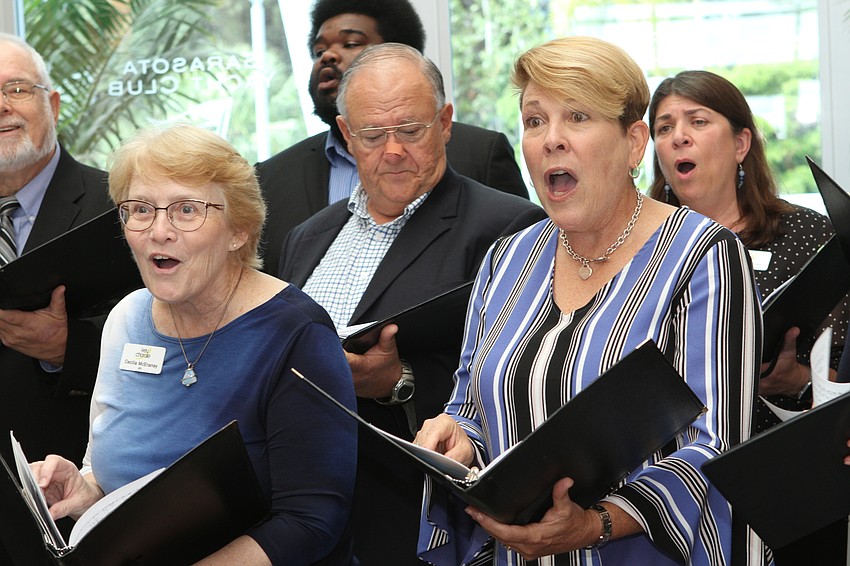 Key Chorale Chamber Singers performed for the assembled crowd.