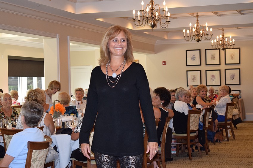 Tara resident Dee Sollenberger models clothes from Soft Surroundings. Sollenberger said she liked trying on the different clothes to model.
