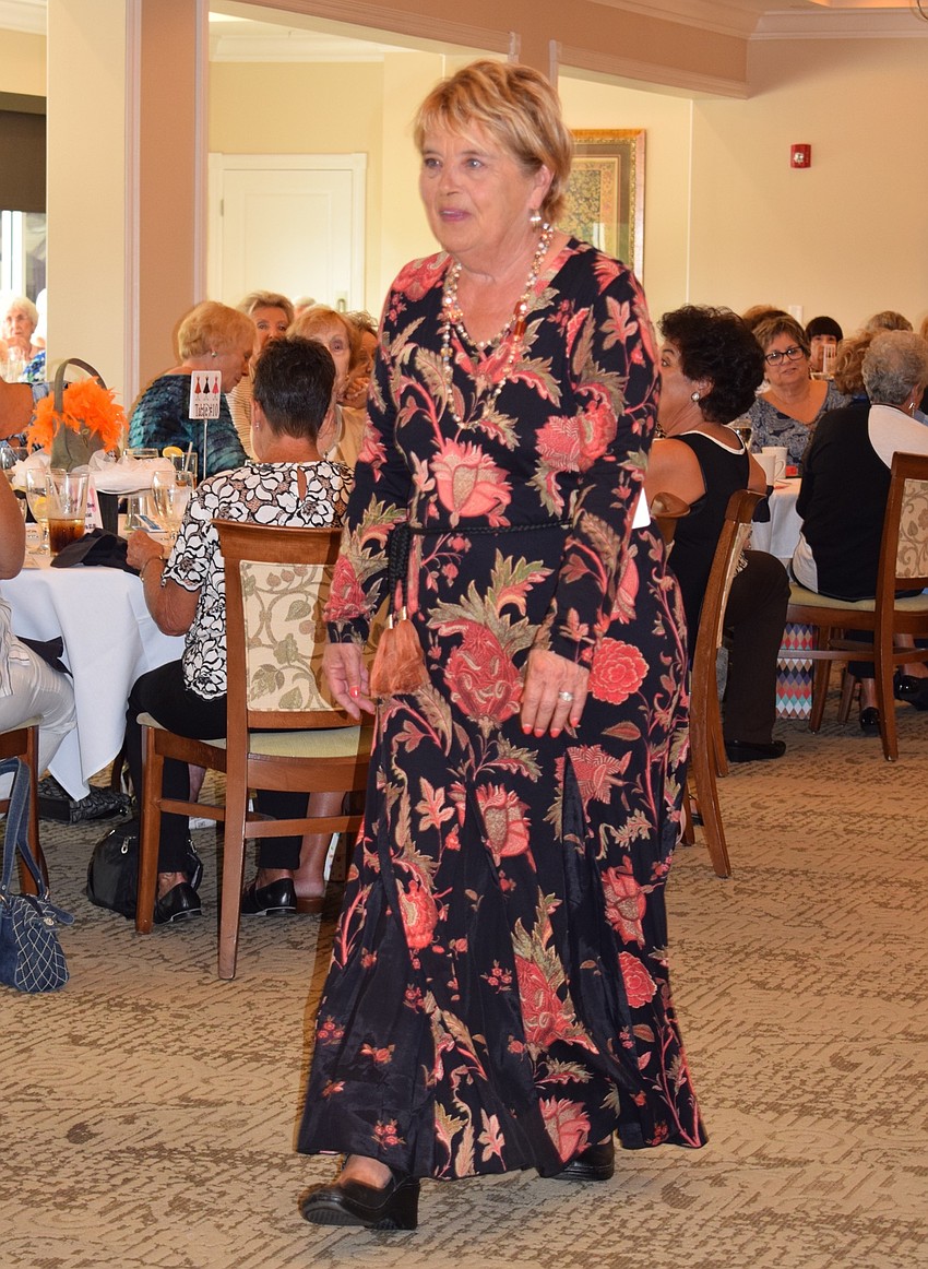 Tara resident Bonnie Fuller models a dress. Fuller has been a member of Tara Golf and Country Club for five years.