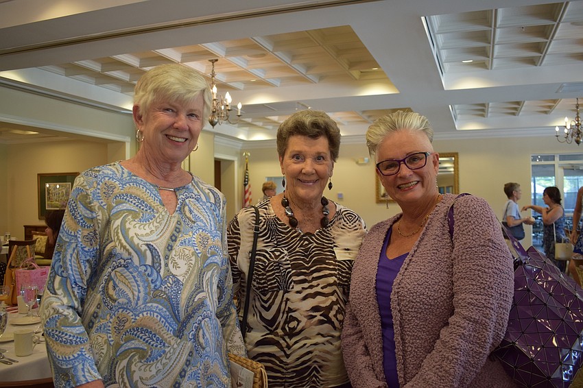 Tara residents Sally Shuford, Maureen Rudy and Deborah Shucart enjoy the Tara Golf and Country Club fashion show.