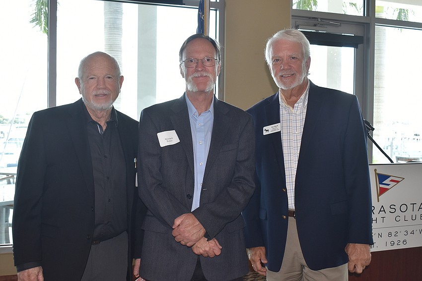 Bob Gary, speaker Wendell Porter and club president Ken Marsh.