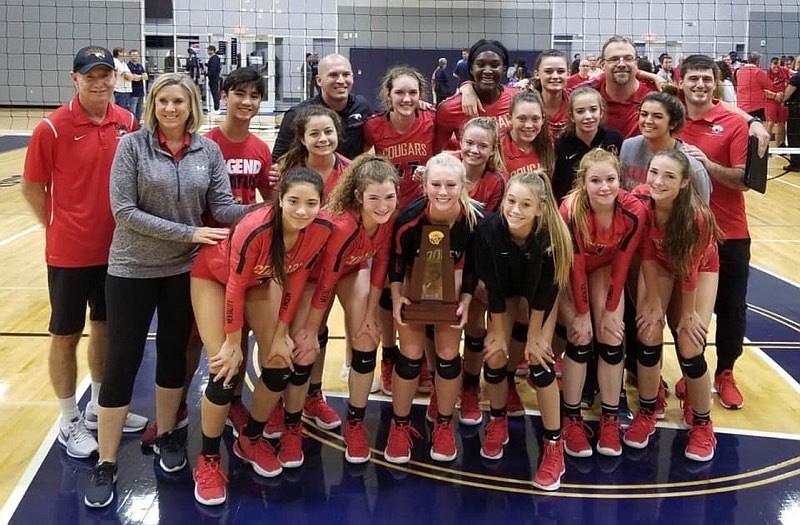 Cardinal Mooney volleyball won its regional championship match against Calvary Christian in straight sets. Photo courtesy Chad Sutton.