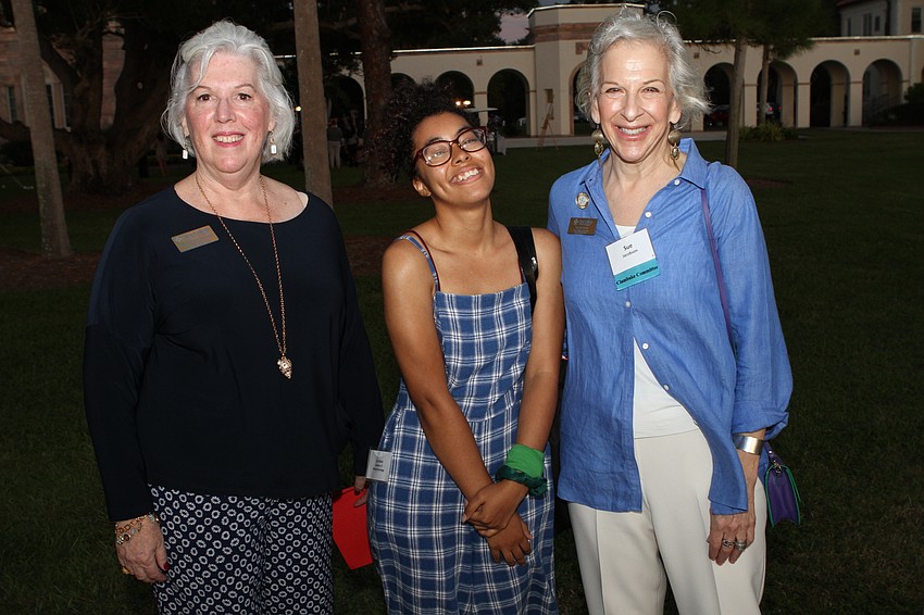 New College Foundation Executive Director MaryAnne Young, student speaker Jas Marie and Board Director Sue Jacobson