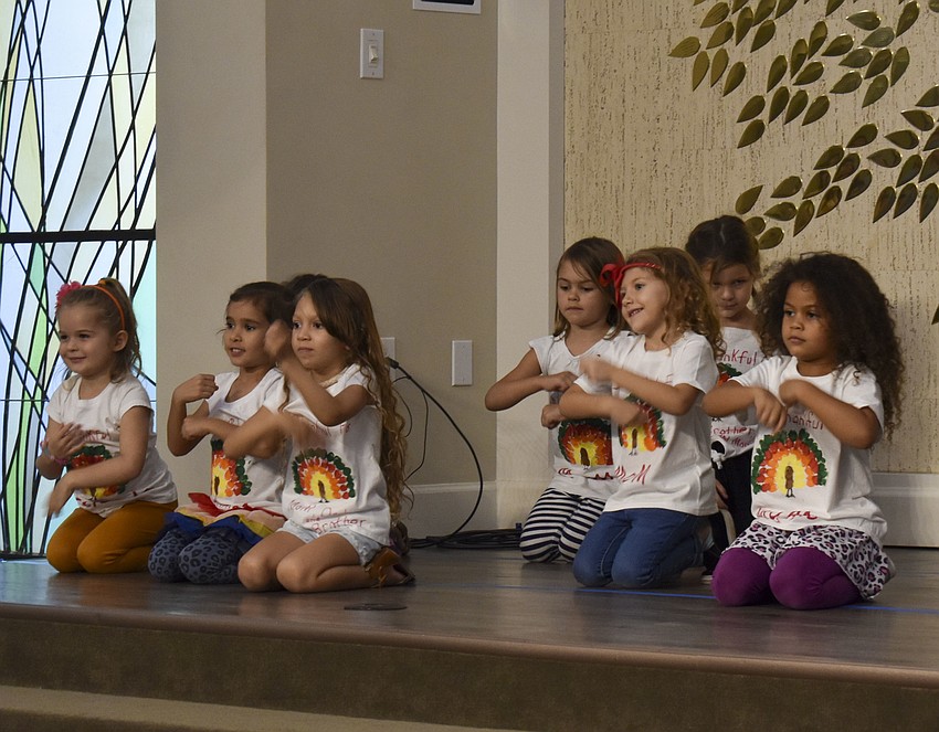 The Temple Emanu-el preschoolers perform for their families.
