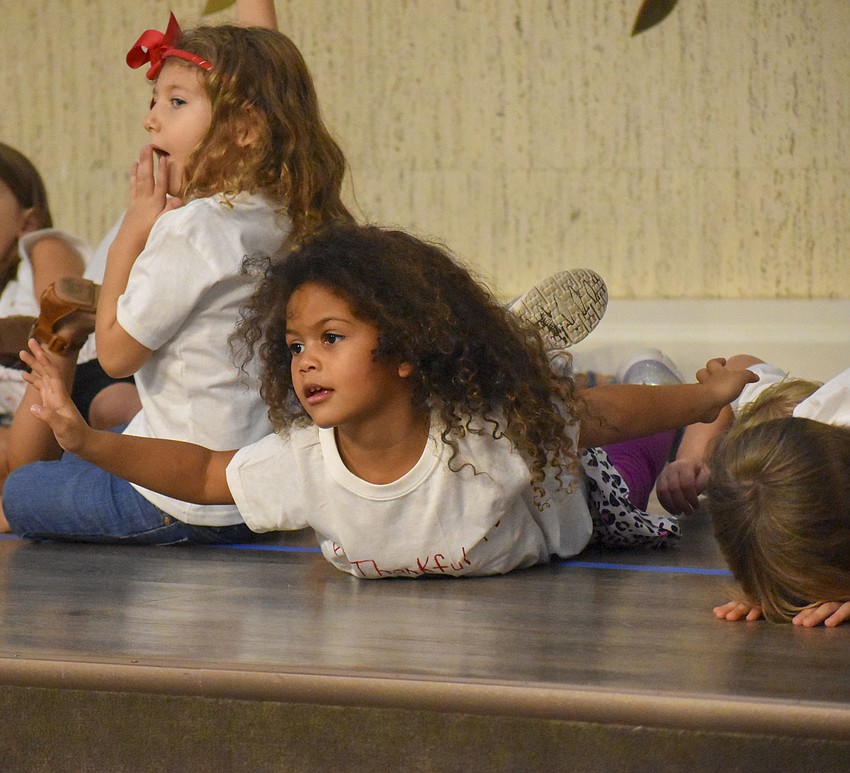 Eliana Lasko Scott gets ready to sleep like a turkey.