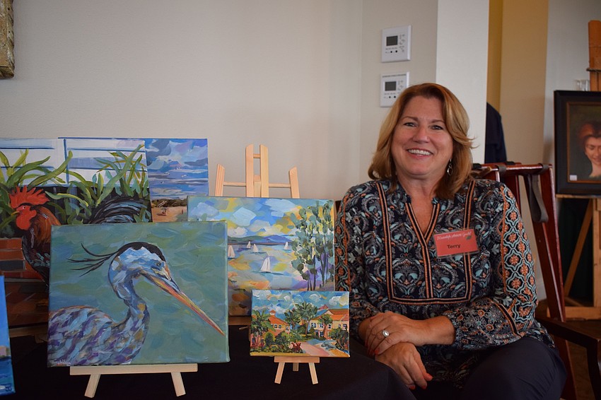 Terry Wilson draws inspiration from the sights she sees in Maine and Florida. She's been painting for two years.