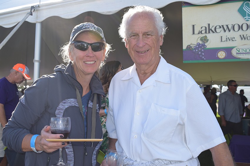 Lakewood Ranch resident Rebecca Patton savors the Food and Wine Fest with her father, Richard, before Richard Patton has to fly home to Toronto.
