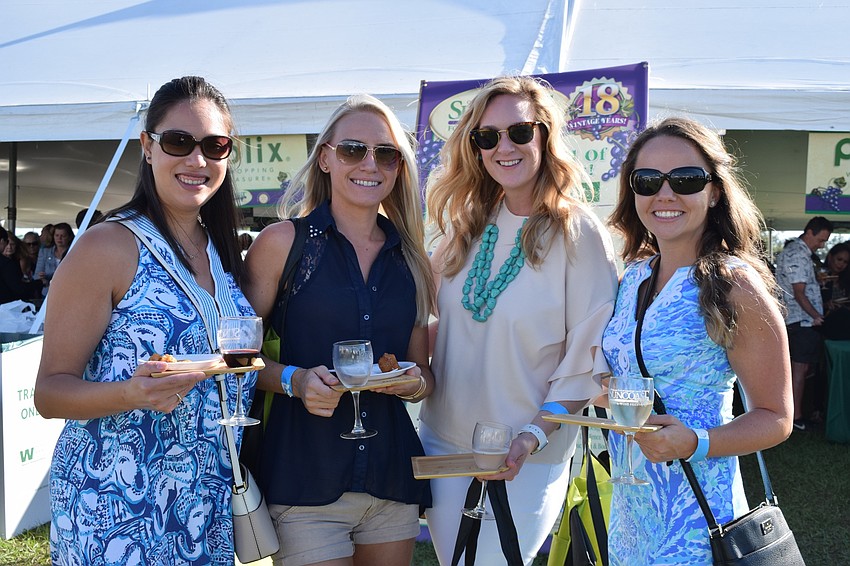 West Bradenton's Carolyn Warner, Palmetto's Lene Stauffer, Sarasota's Julie Watkins and West Bradenton's Jilian Kolesa plan to make going to the Suncoast Food and Wine Fest an annual event.