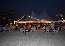 The twinkling tent for the party.
