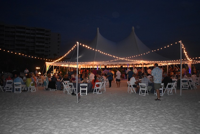 The twinkling tent for the party.