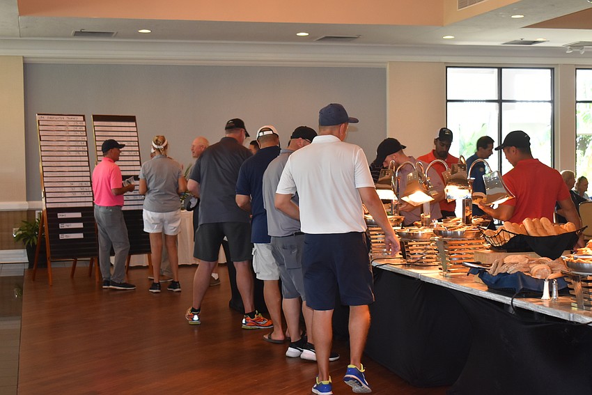 The lunch buffet was a welcome sight after golf.