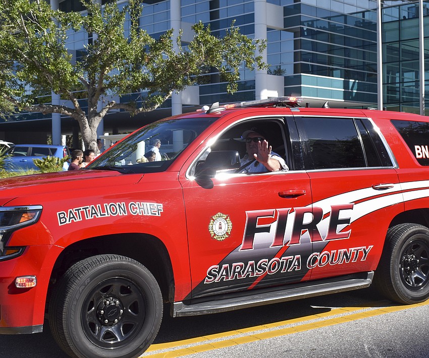The Sarasota County Fire Department helped start the parade.