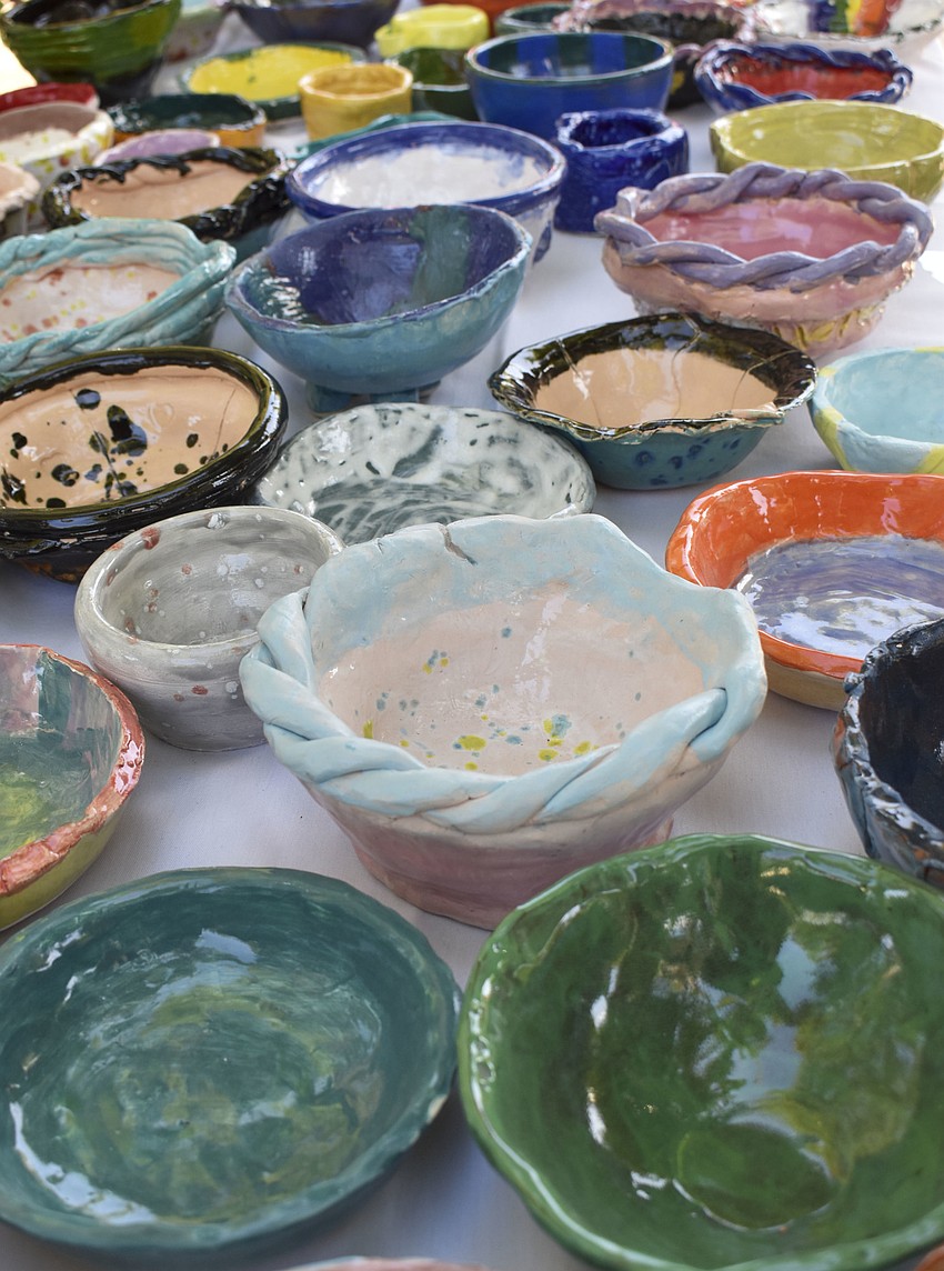 Sarasota children made bowls to be sold during Bowls of Hope.