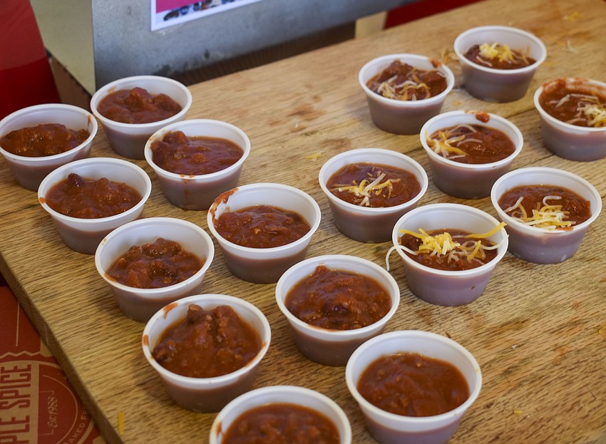 Chili was one of the many soups that was sampled at the event.