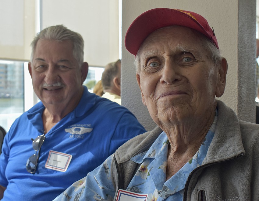Lieutenant Colonel Rolland Freeman and his son, Mark Freeman, left.