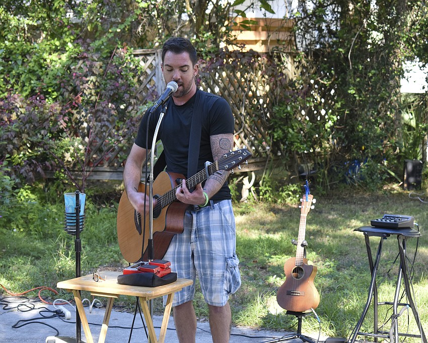 Miles Bosworth plays during Porchfest.