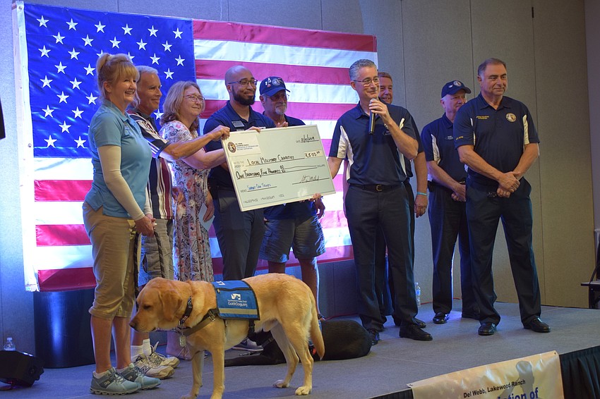 The Association of Veterans and Military Supporters at Del Webb presented three grants during the ceremony.