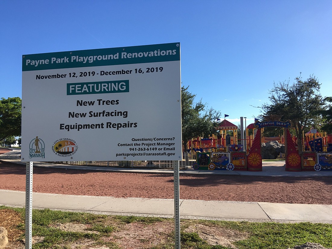 The work at the playground is expected to continue through mid-December.