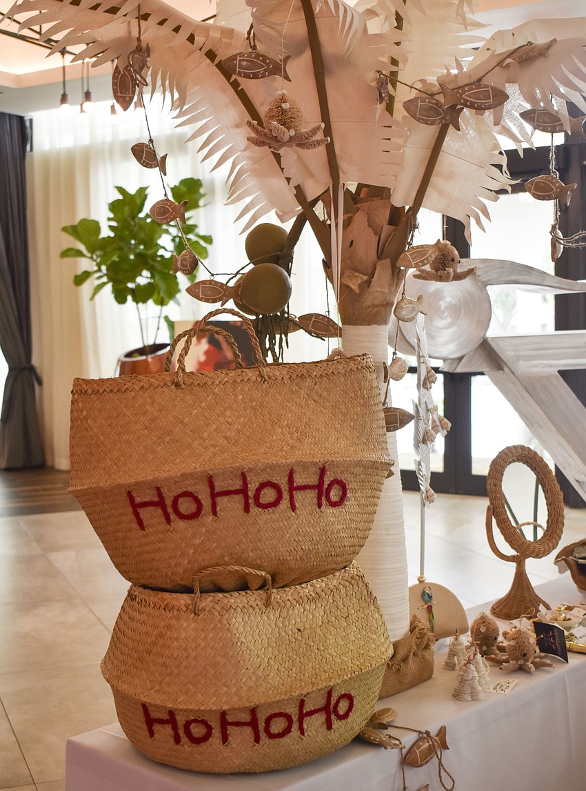 Many of the Christmas decorations from the mart had a neutral boho chic look.