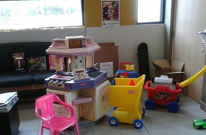 Residents of Longboat Key have overfilled the Toys for Tots donation bin in previous years. (Courtesy of the Town of Longboat Key Police Department)
