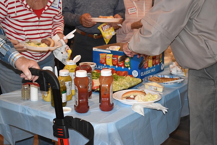 All the fixings for hot dogs and burgers were available.